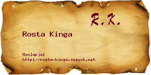 Rosta Kinga névjegykártya