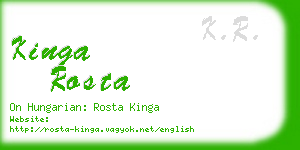 kinga rosta business card